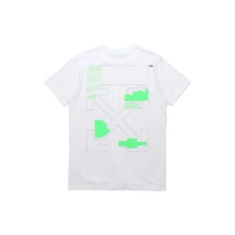 Tricou cu mânecă scurtă și imprimeu cu alfabet fluorescent, alb
