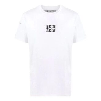 Tricou cu mânecă scurtă și imprimeu cu săgeți, alb