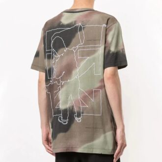 Tricou cu mânecă scurtă pentru bărbați FW20 cu logo imprimat „Arrows”, verde