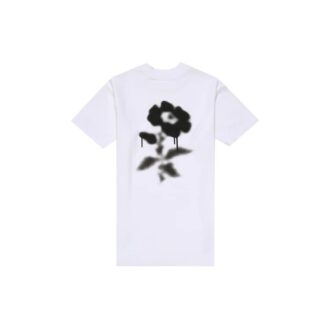 Tricou cu mâneci scurte Off-White cu imprimeu floral pe spate, alb