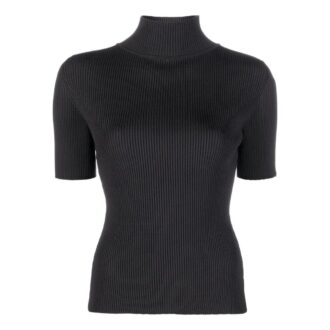 Tricou cu nervuri și logo Off-White „Negru”