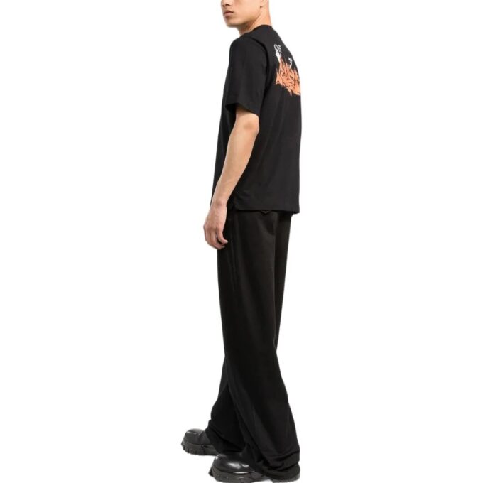 Tricou negru cu mânecă scurtă Off-White pentru bărbați din colecția SS22, cu imprimeu cu litere